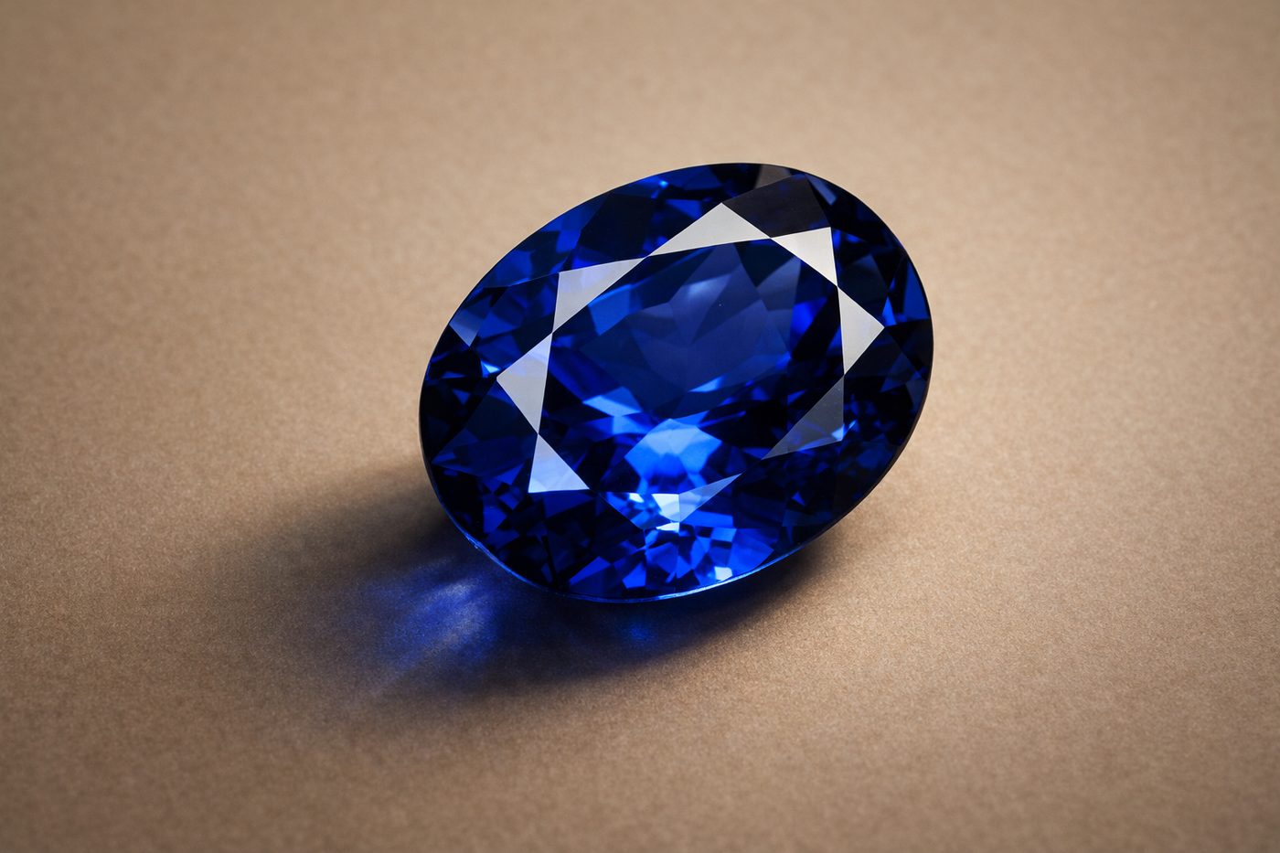 Close-up of a high-quality blue sapphire showcasing its clarity and color.