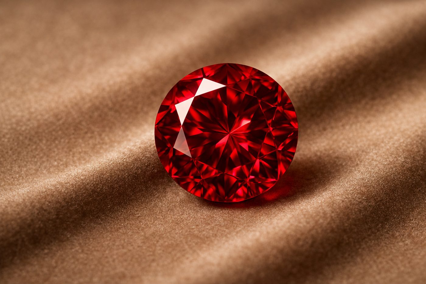 A vivid ruby showcasing its striking red hue