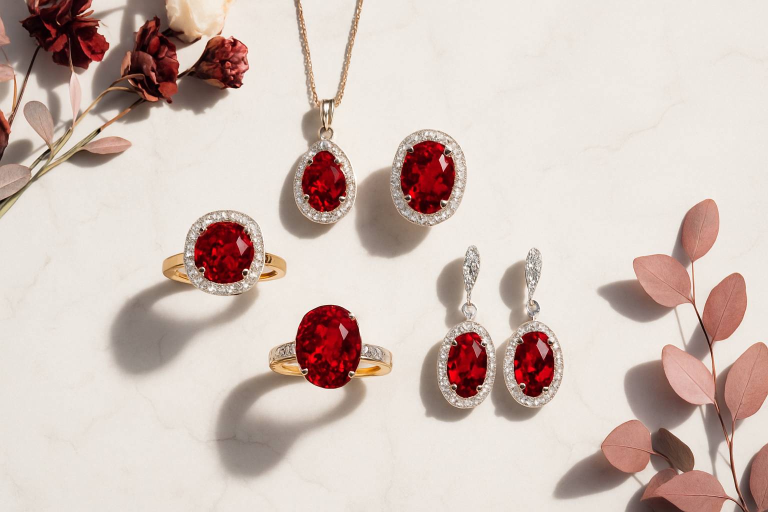 elegantly displayed african rubies set in fine jewelry, emphasizing their luxury appeal