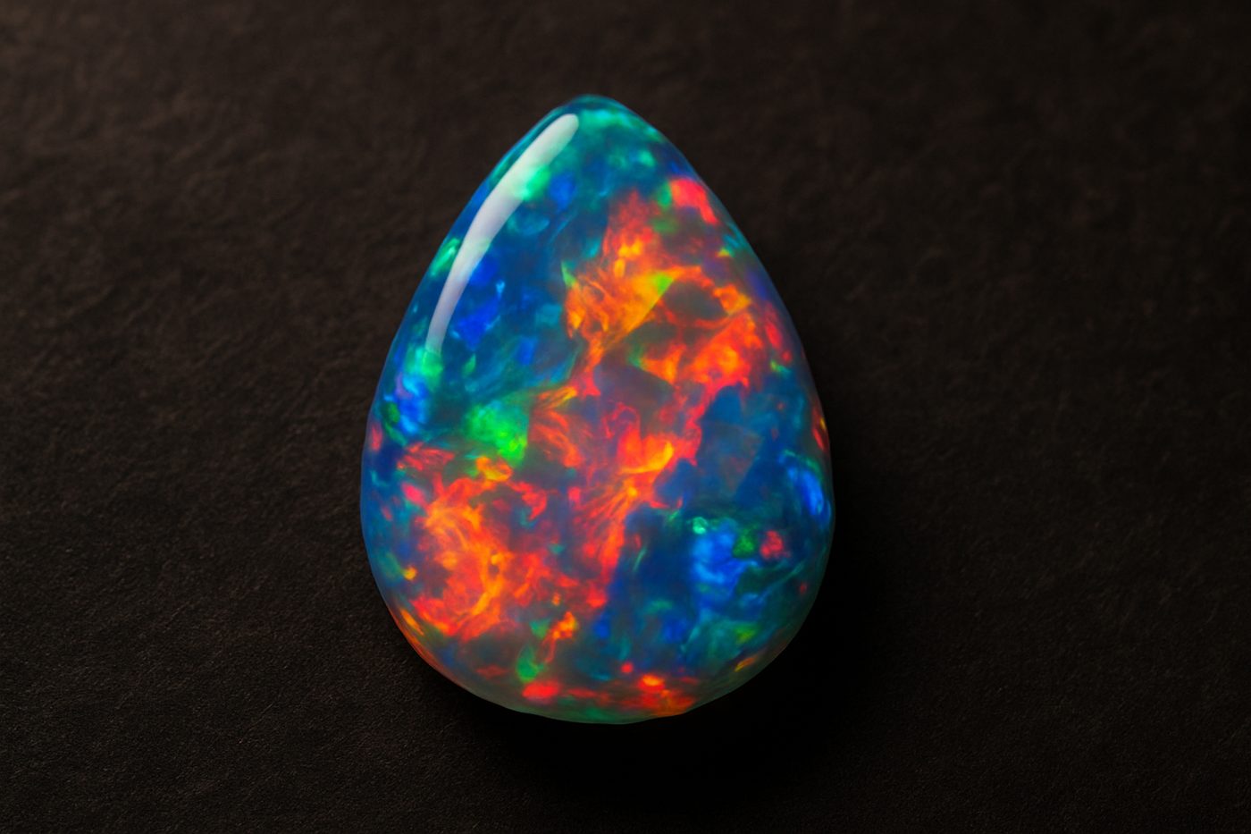 a close-up of an opal showcasing its vibrant colors and play of light