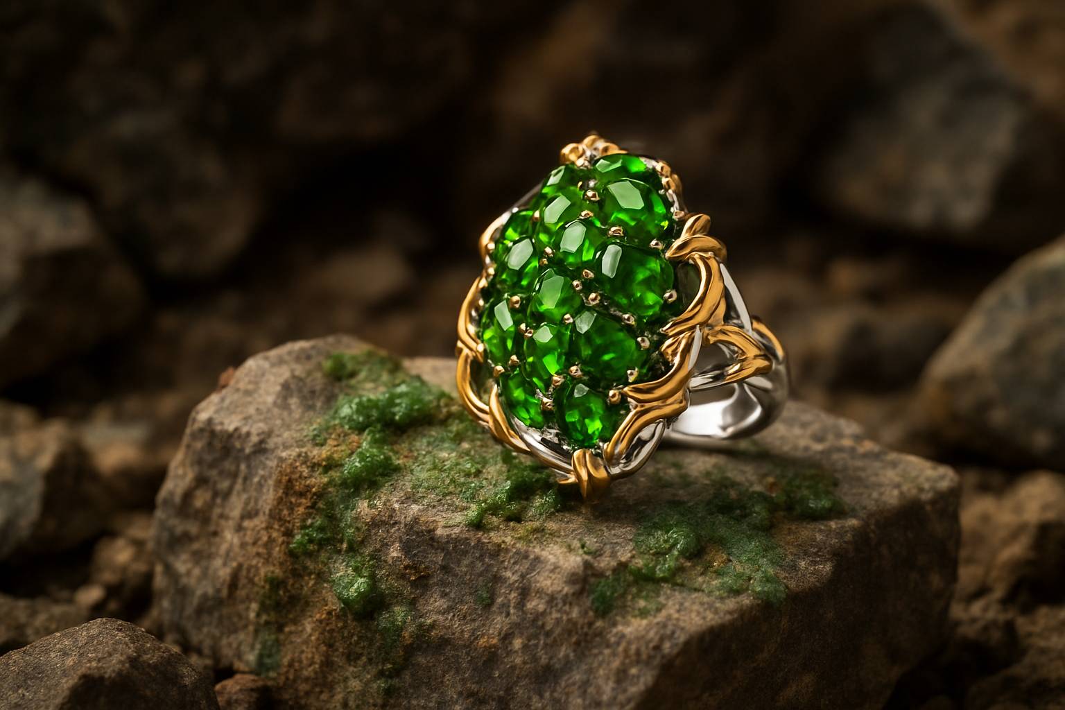 a geological setting showcasing the natural environment where chrome diopside is found