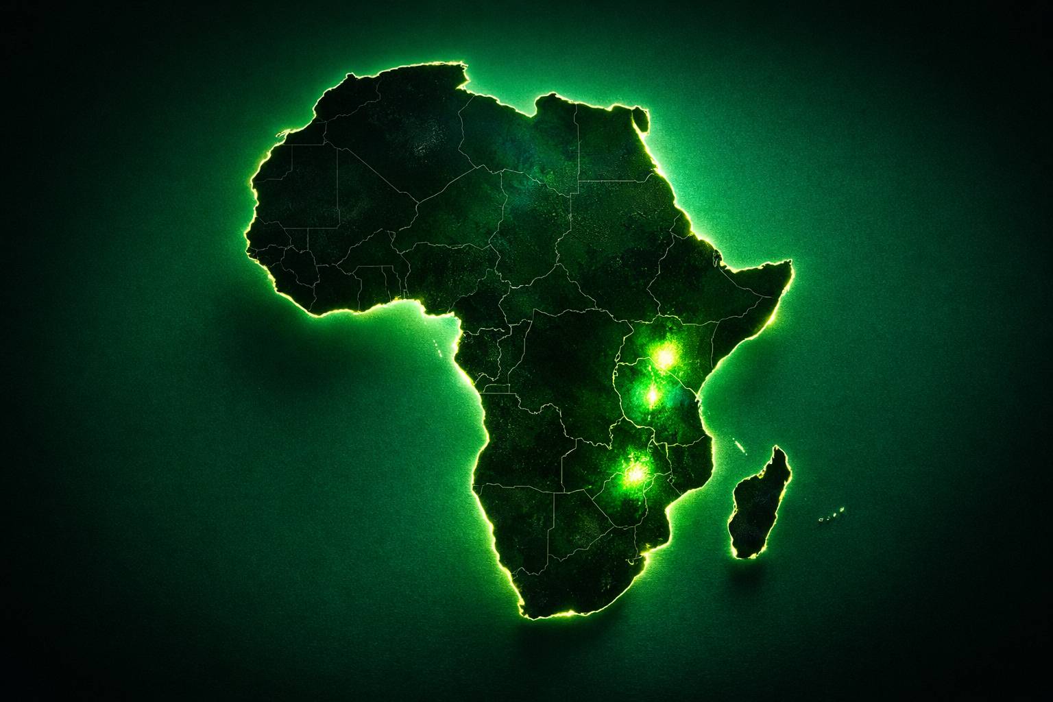 a map highlighting key regions for chrome tourmaline in Africa, with emphasis on Tanzania, Mozambique, and Zambia