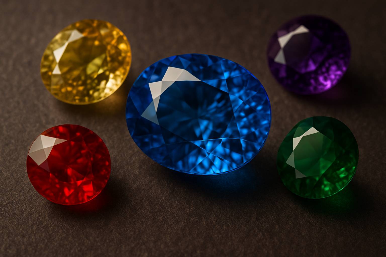 a close-up of various colored gemstones, highlighting their unique colors and textures