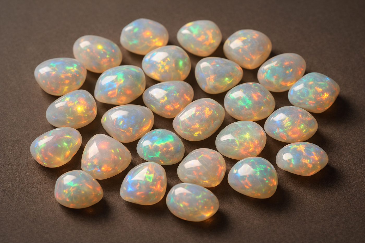 Close-up of Ethiopian Opal highlighting its play of colour