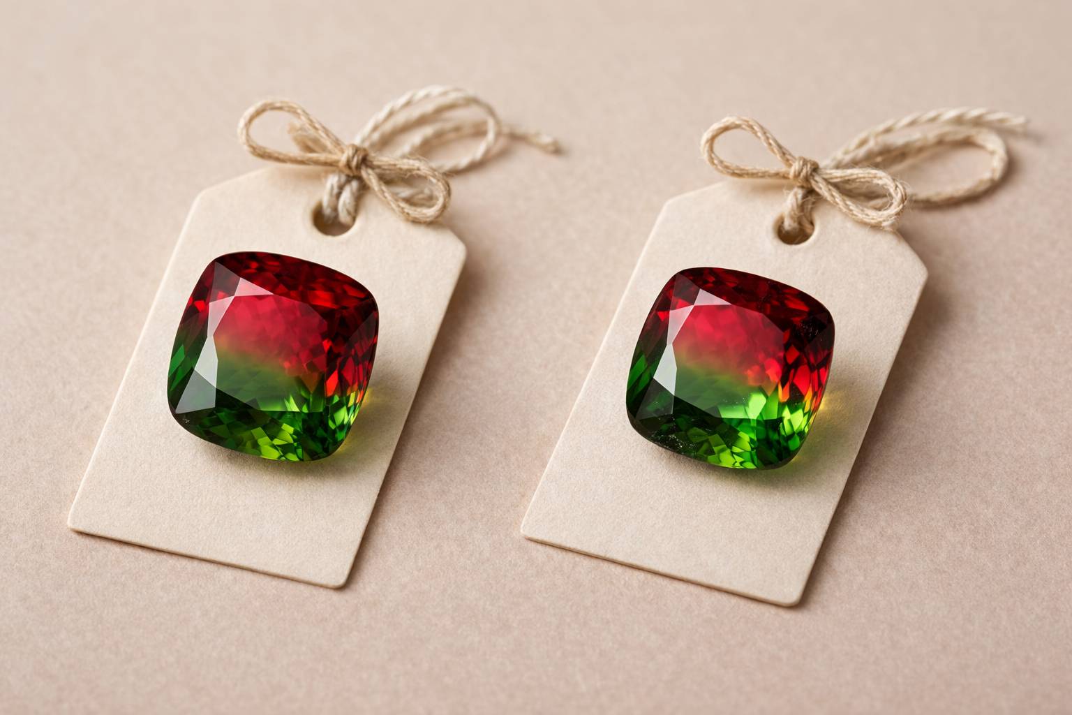 Comparison of price tags on tourmaline gemstones