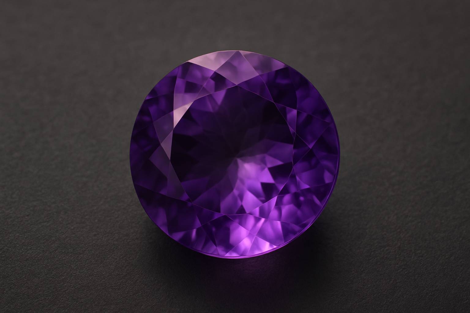 a close-up of an amethyst gemstone displaying its clarity and color variations