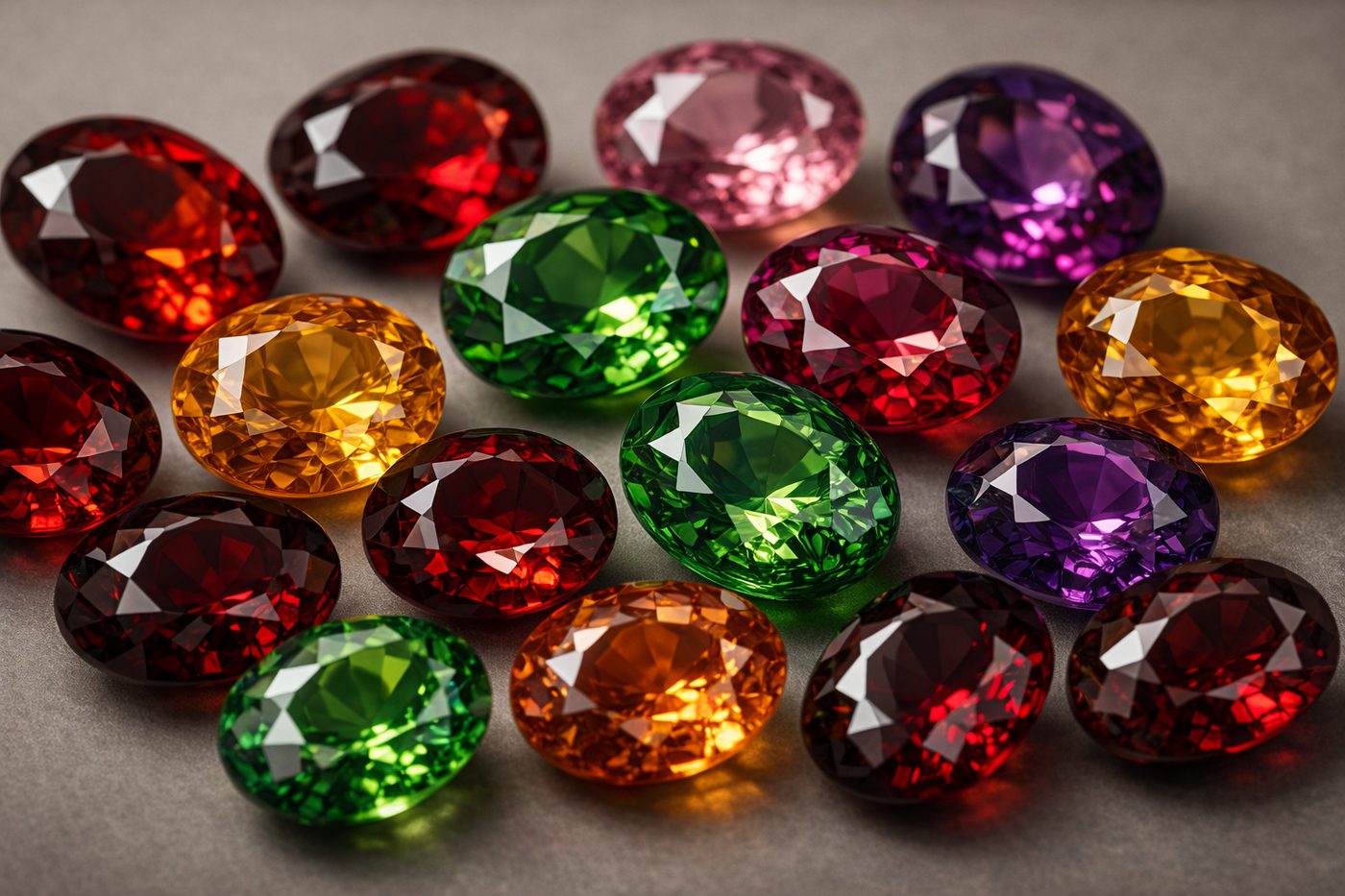 Showcasing the vibrant colors of garnets from various origins