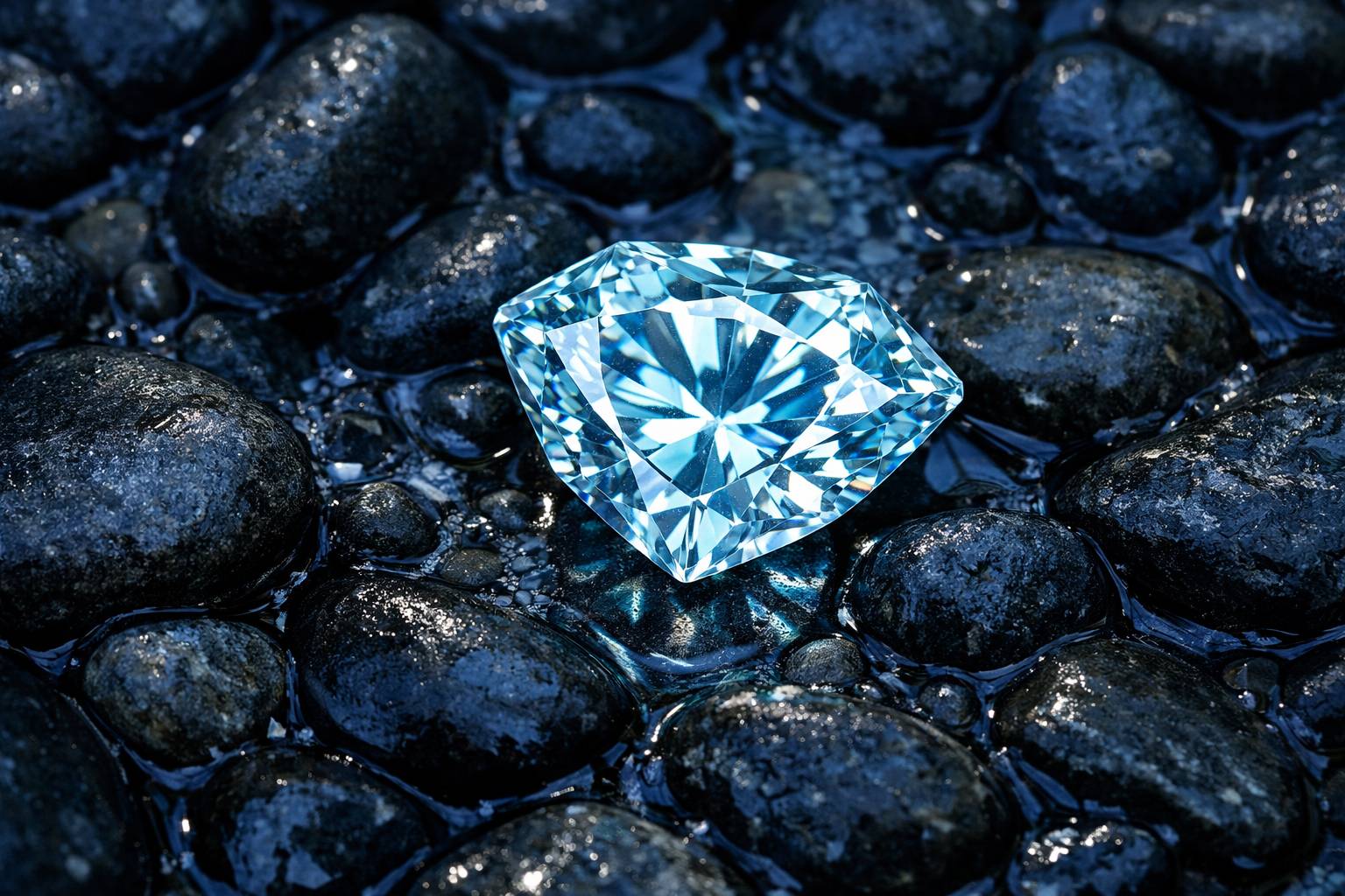 a close-up of a beautifully cut gemstone highlighting its clarity and color
