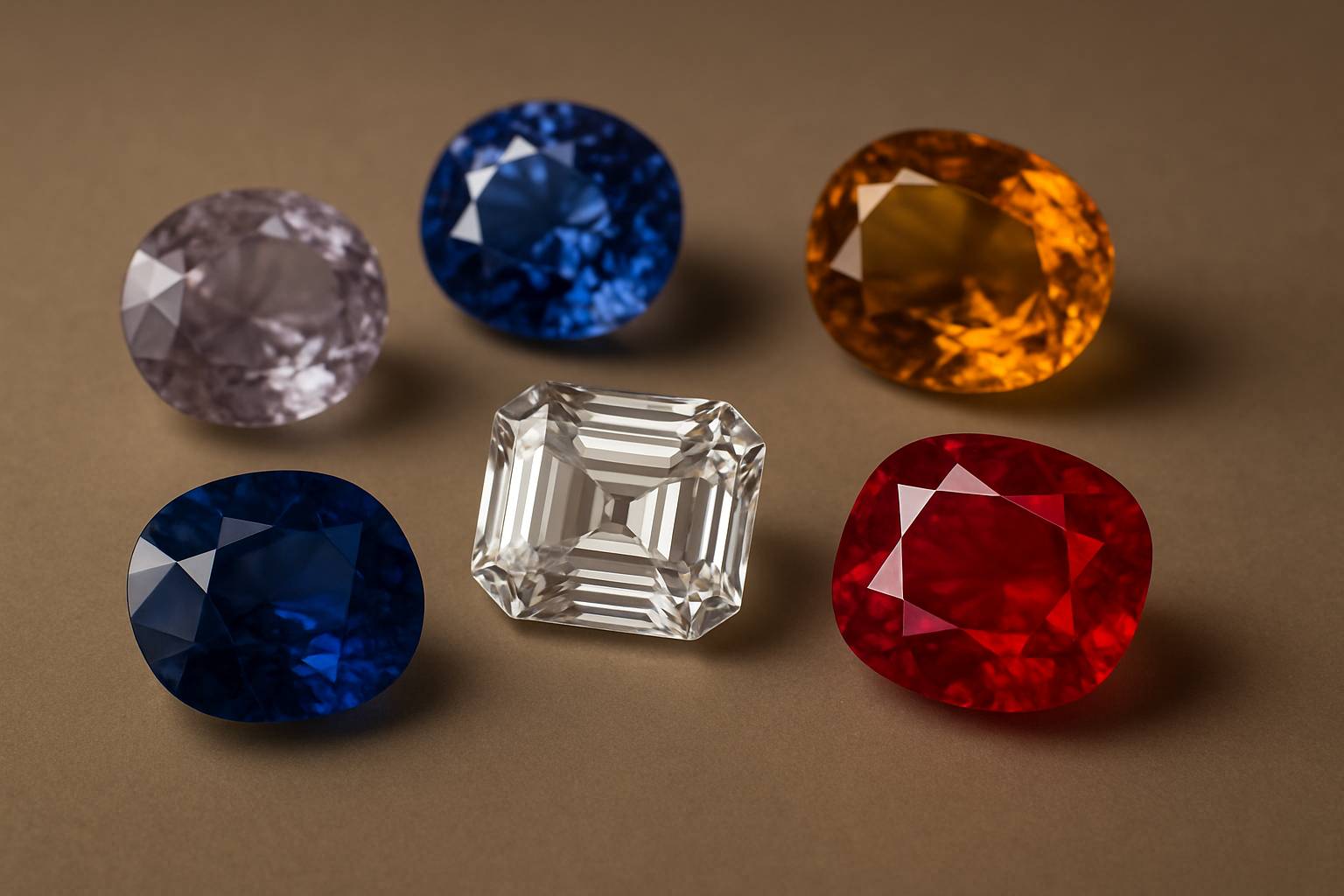 a selection of gemstones undergoing various enhancement treatments on a smooth surface