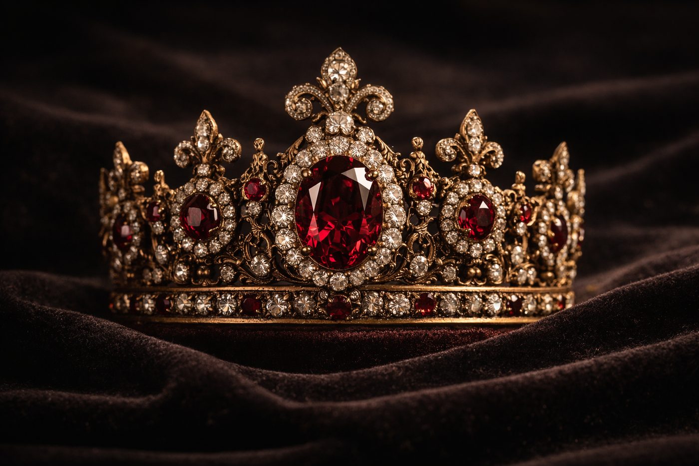 An ancient ruby crown from a historical collection