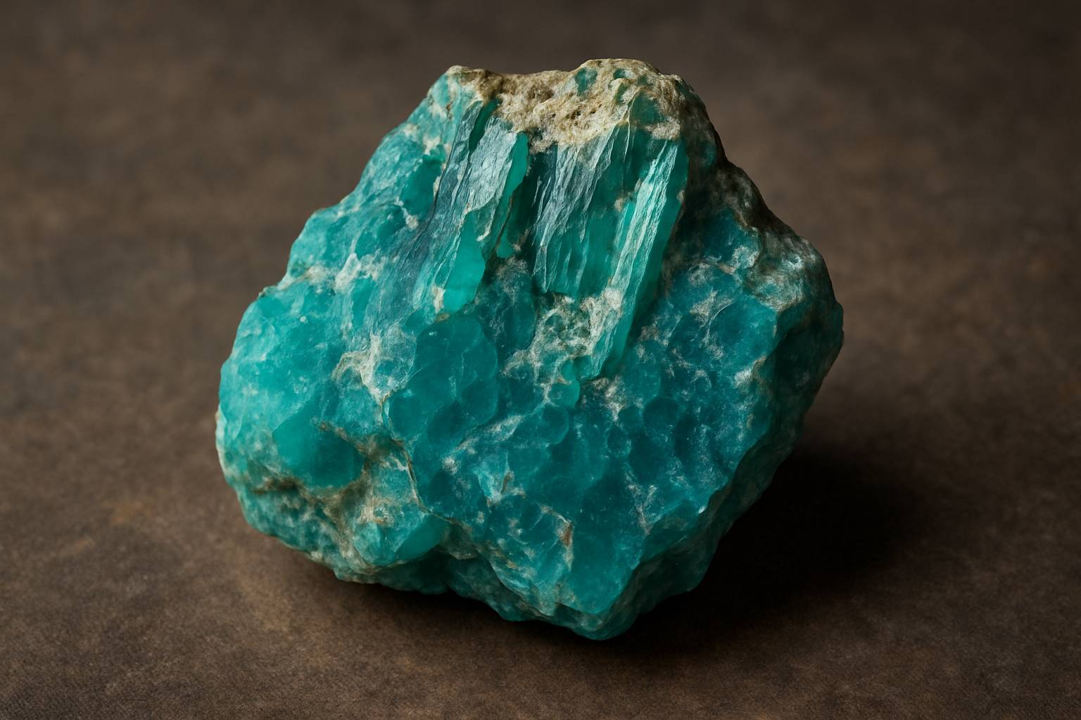 a detailed image of a raw grandidierite stone, emphasizing its color and texture
