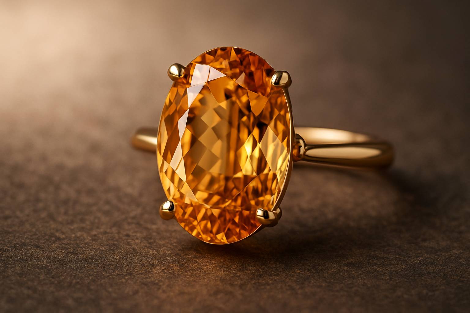 a well-cut imperial topaz in a jewelry setting, illustrating quality and craftsmanship