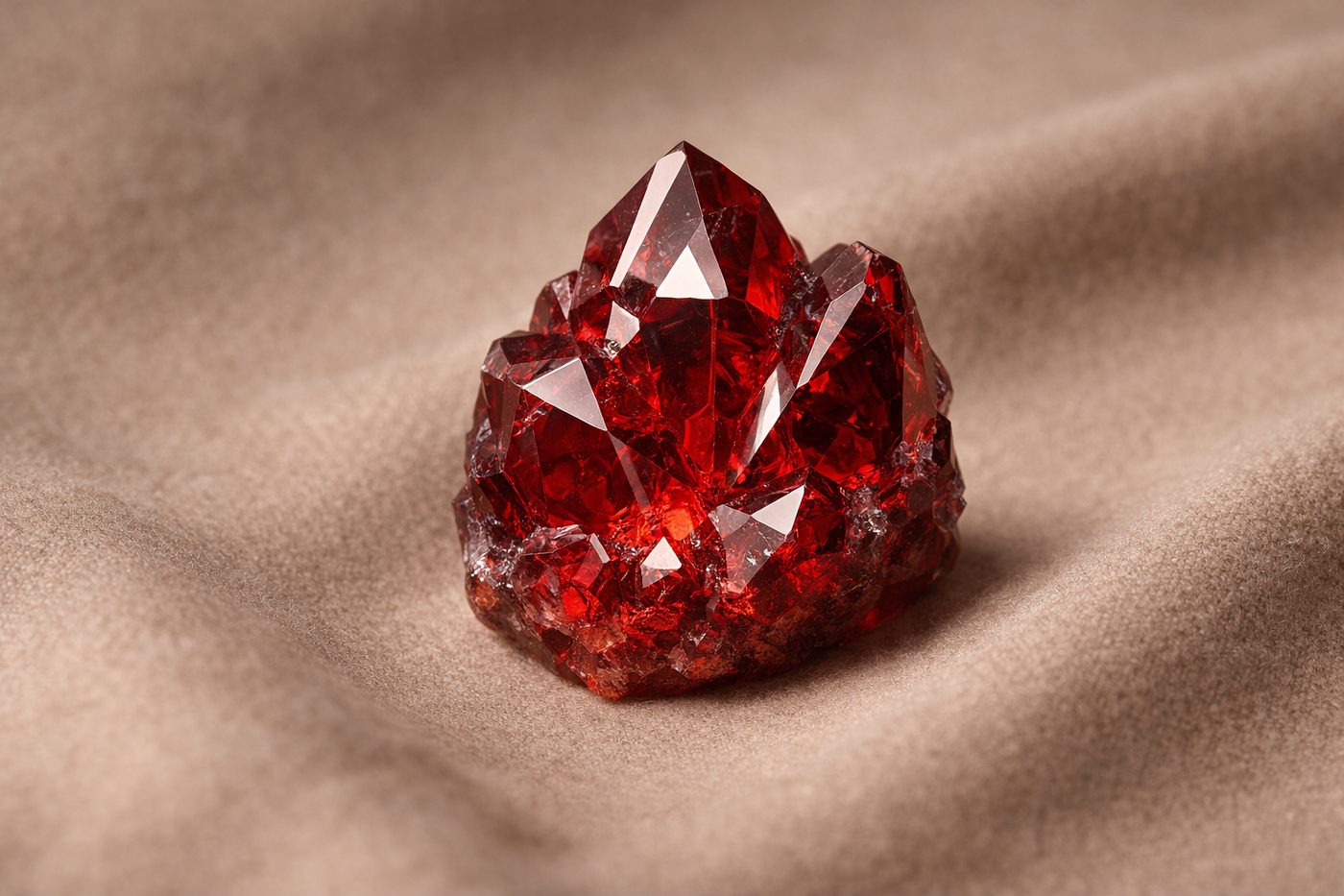 A detailed image displaying the crystal structure of a ruby