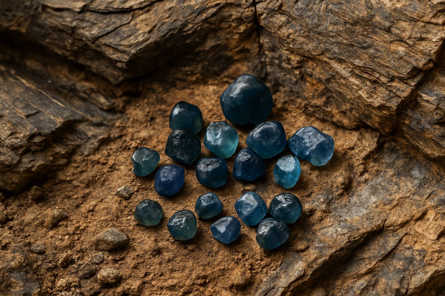 a close-up of a montana sapphire mine site showcasing natural rock formations