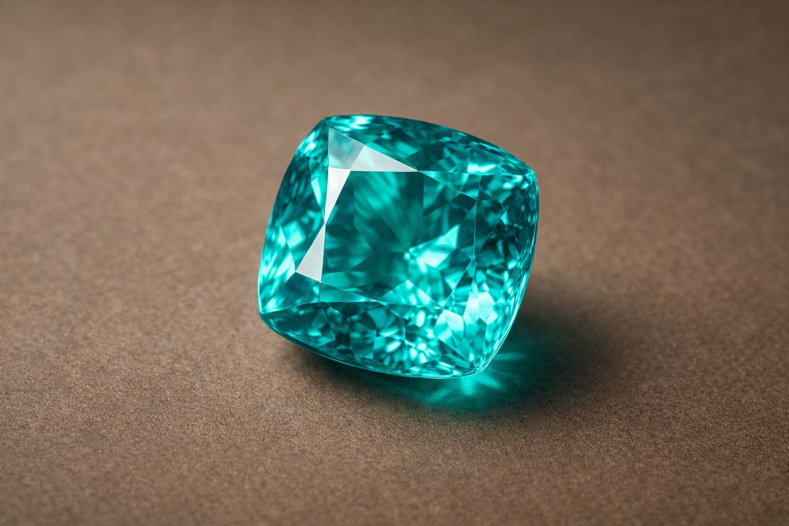 Vivid neon Paraiba Tourmaline in natural light