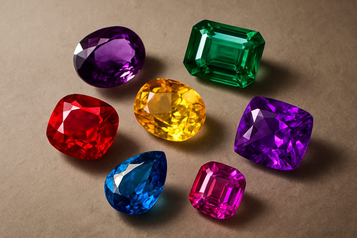 a collection of vibrant gemstones showcasing bold colors and shapes