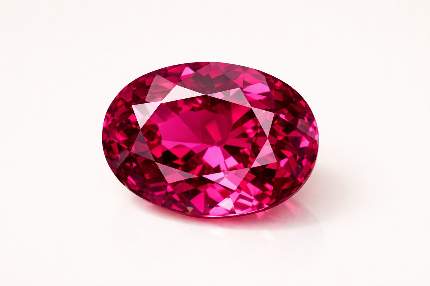 a close-up of a vivid pink rubellite tourmaline, emphasizing color depth and brilliance