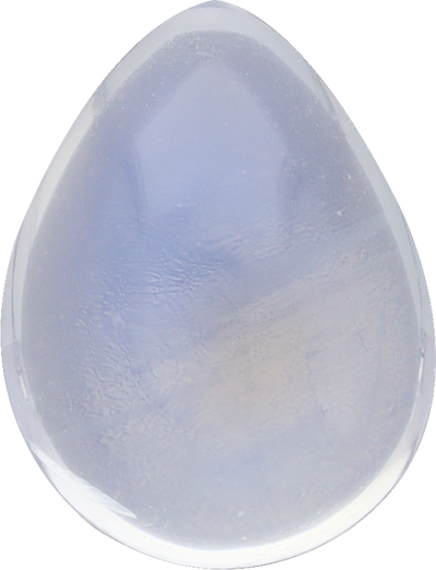Pear cut blue moonstone, 10.29 by 7.86 mm, shown at actual size