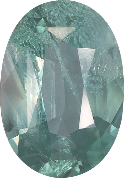 Oval cut alexandrite, 9.72 by 6.85 mm, shown at actual size