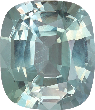 Cushion cut alexandrite, 7.6 by 6.6 mm, shown at actual size