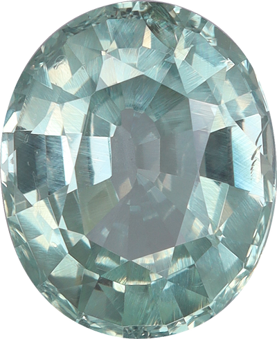 Oval cut alexandrite, 8.8 by 7.19 mm, shown at actual size