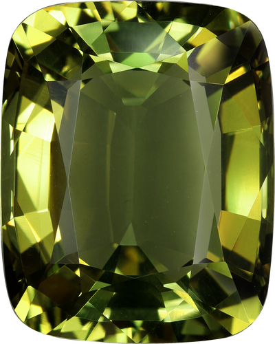 Cushion cut alexandrite, 20.27 by 16.28 mm, shown at actual size