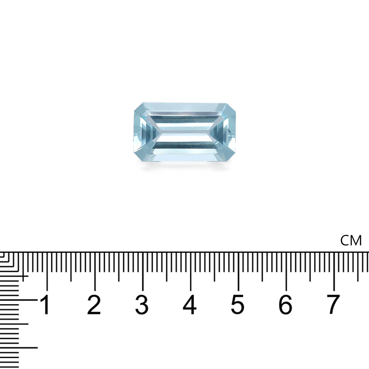 blue aquamarine, 13.47ct rectangular cut — view 4