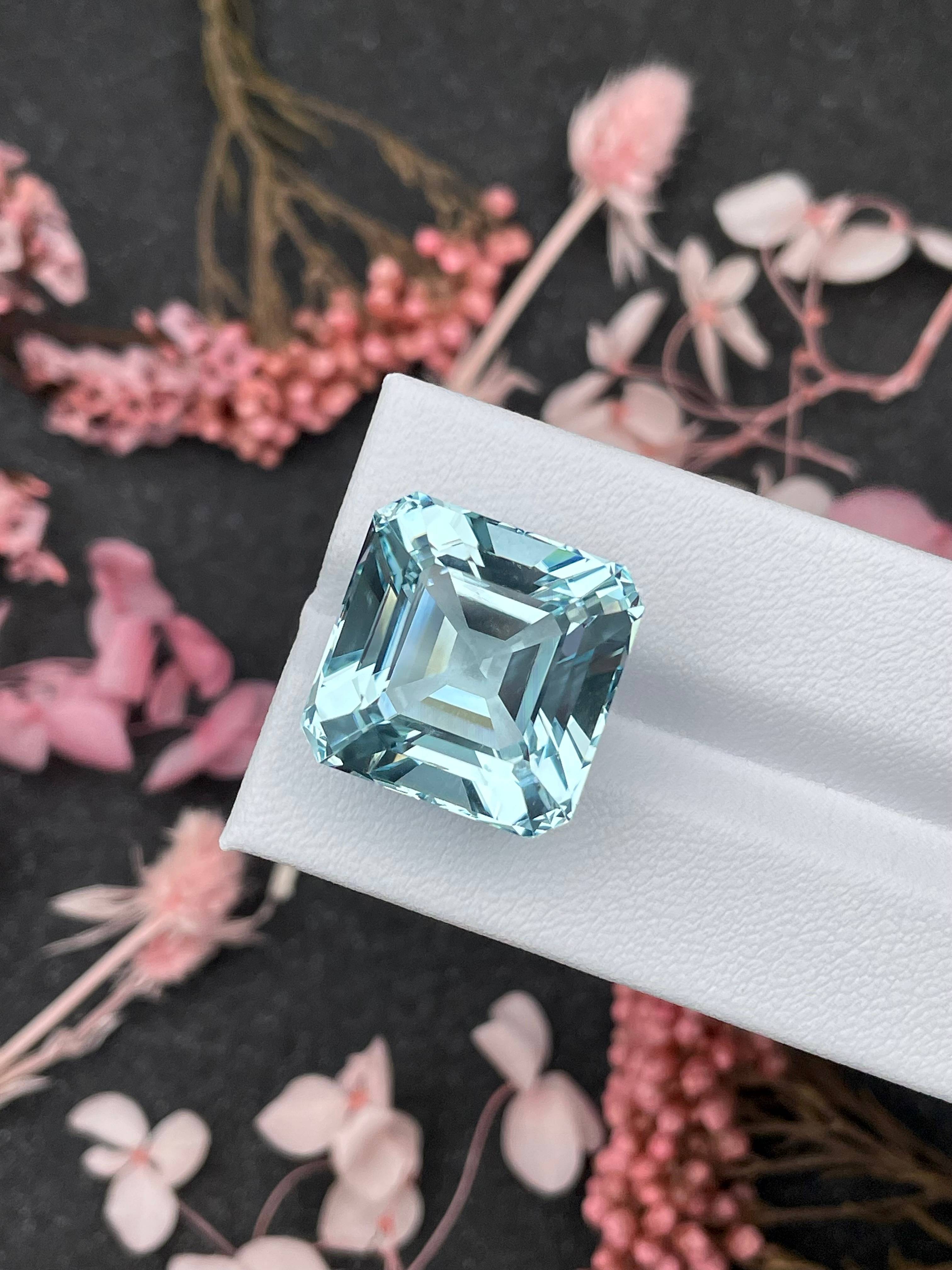 baby blue aquamarine, 29.81ct square cut — view 5