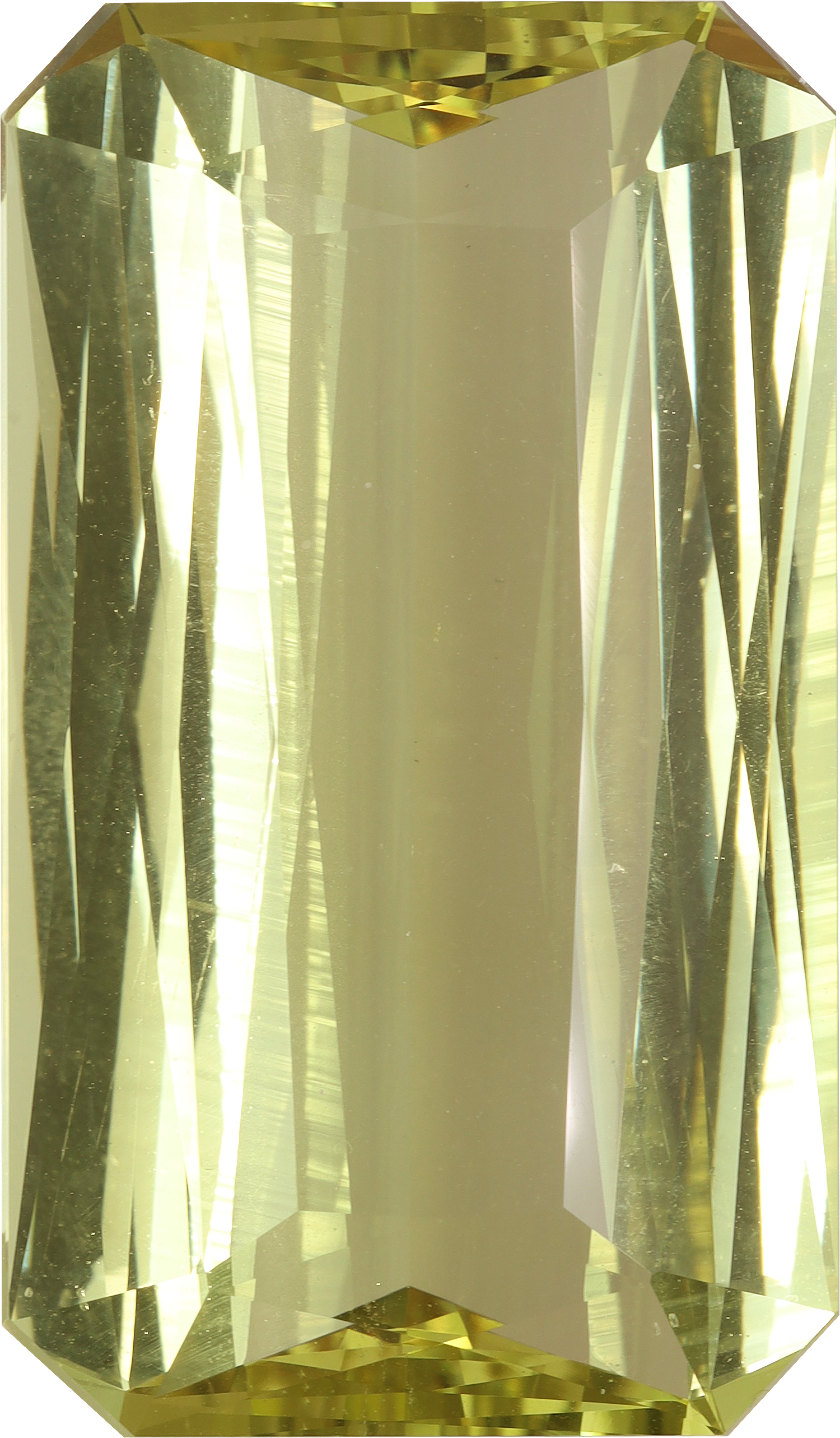 Rectangular cut beryl, 35.5 by 20.8 mm, shown at actual size