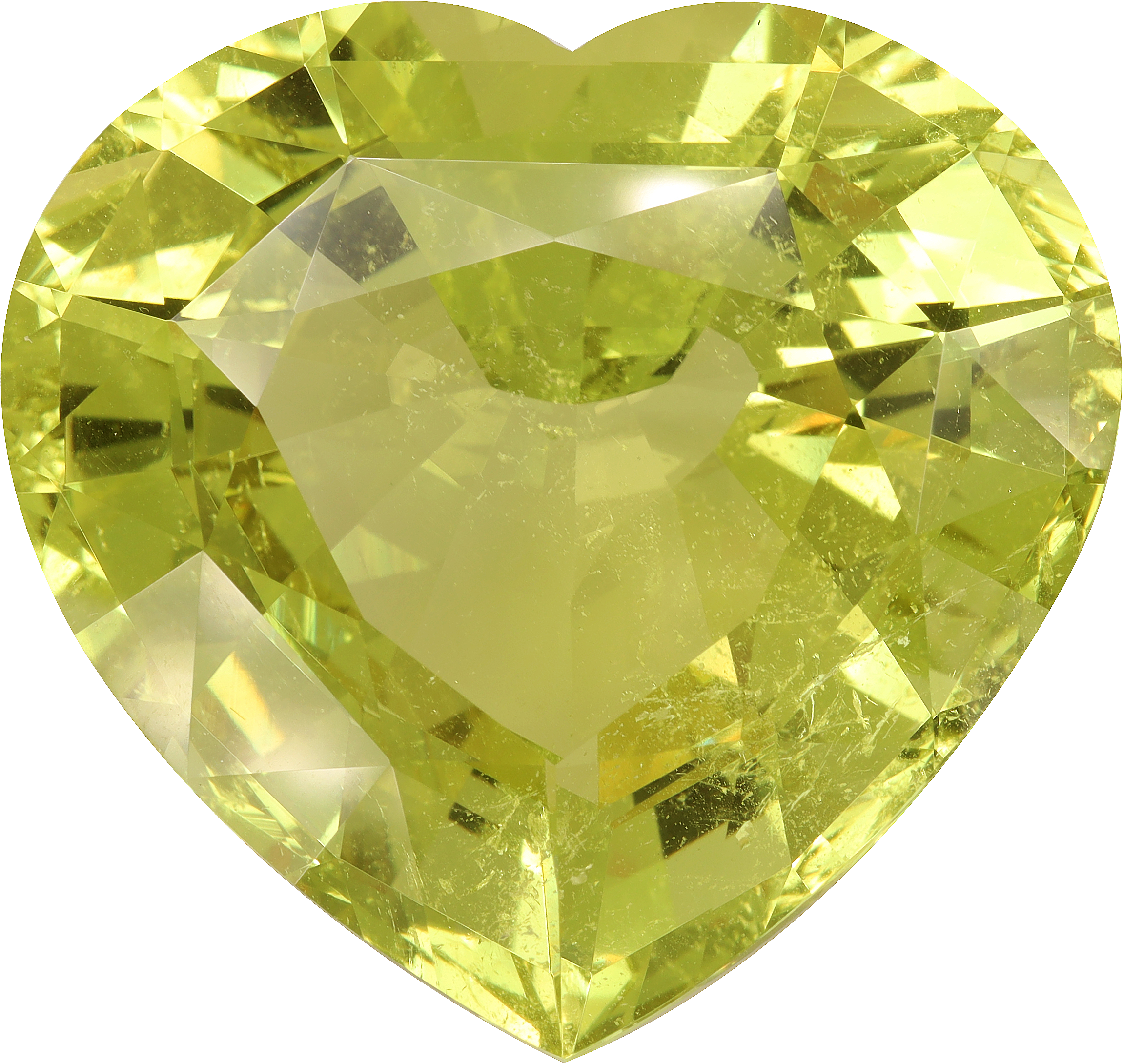 Heart cut beryl, 35.2 by 37.2 mm, shown at actual size