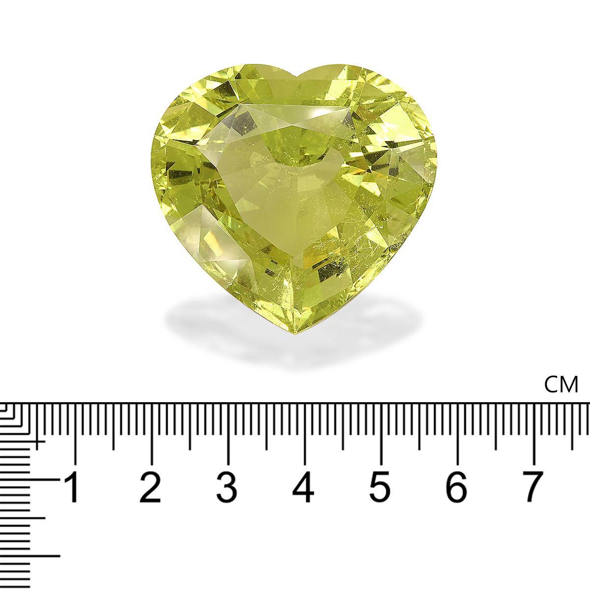 yellow beryl, 141.63ct heart cut — view 4
