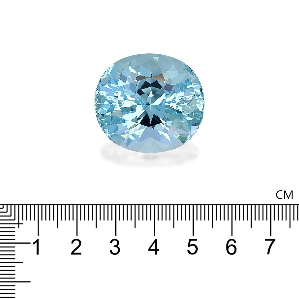 baby blue aquamarine, 75.77ct oval cut — view 4