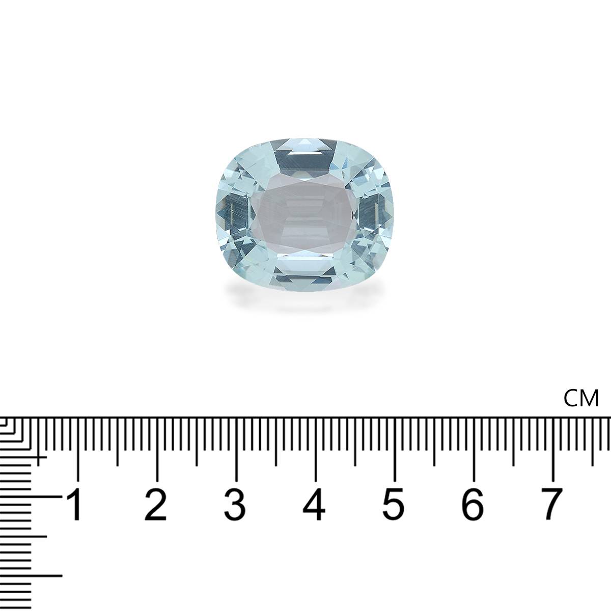 sky blue aquamarine, 25.42ct cushion cut — view 4