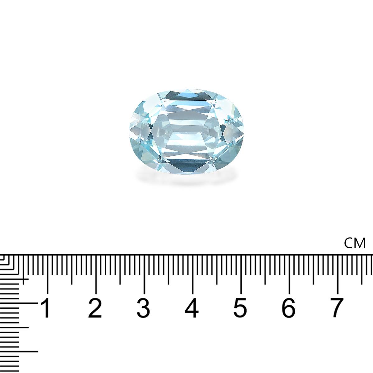 sky blue aquamarine, 25.05ct cushion cut — view 4