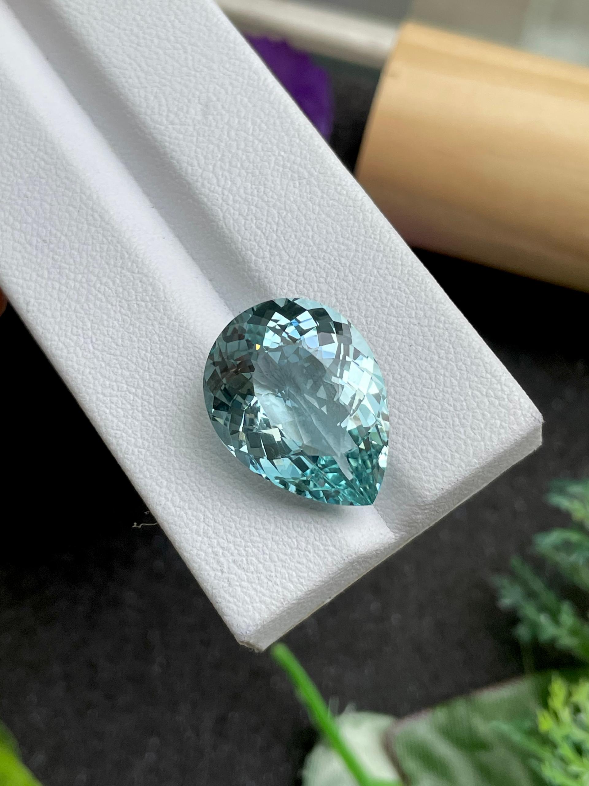 sky blue aquamarine, 10.8ct pear cut — view 5
