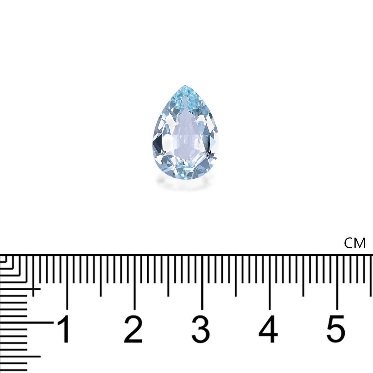 blue aquamarine, 3.84ct pear cut — view 4