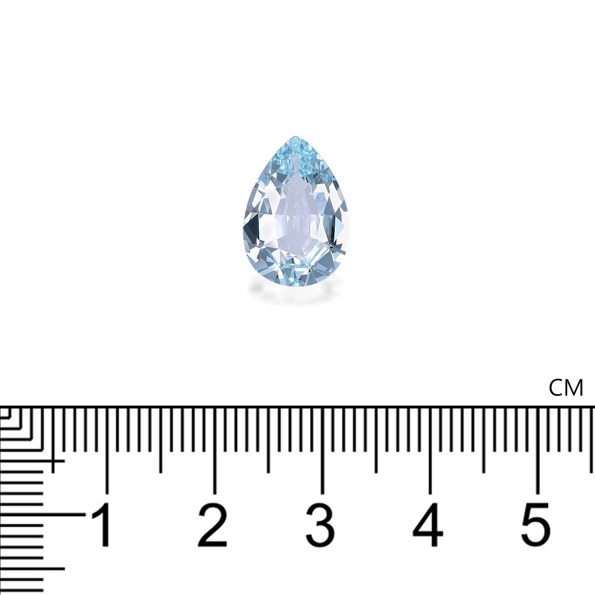 blue aquamarine, 3.84ct pear cut — view 4