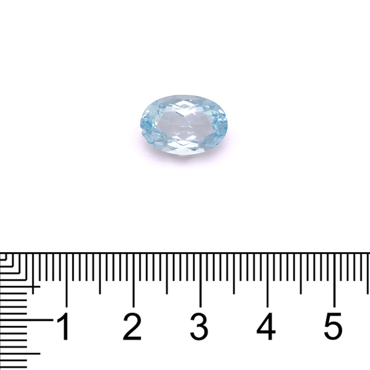 sky blue aquamarine, 3.77ct oval cut — view 4