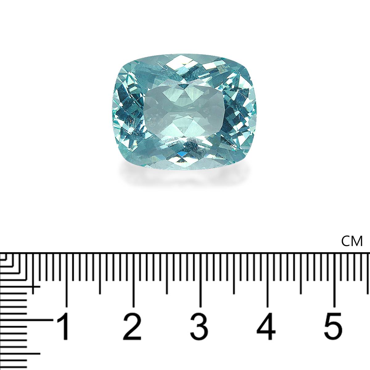 sky blue aquamarine, 28.3ct cushion cut — view 4