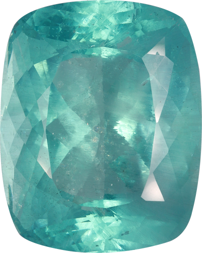 Cushion cut aquamarine, 29.7 by 23.83 mm, shown at actual size