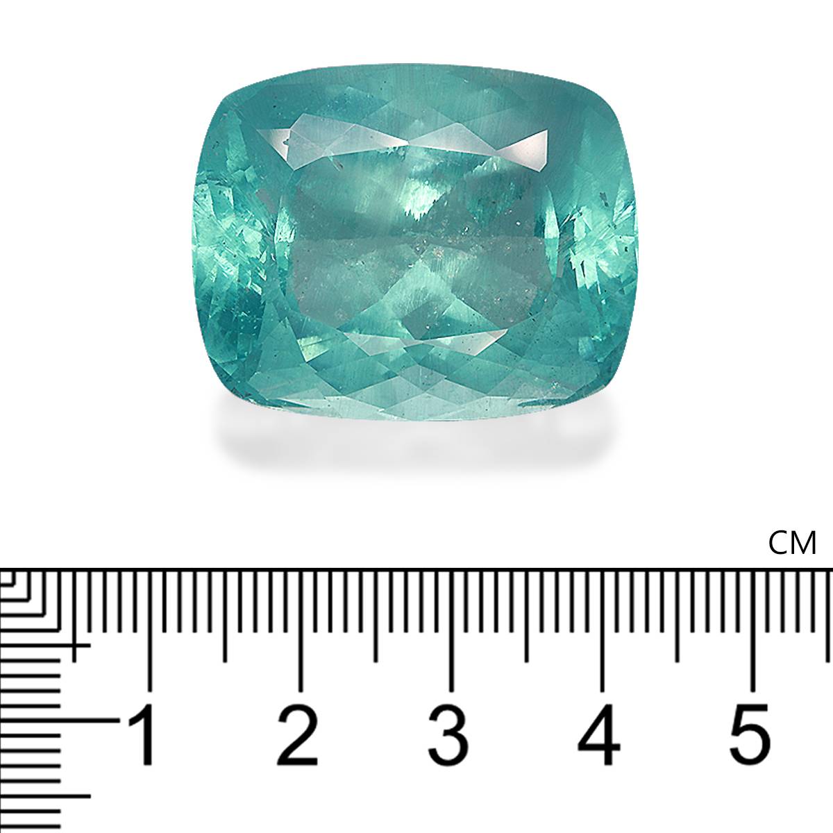 blue aquamarine, 81.26ct cushion cut — view 4