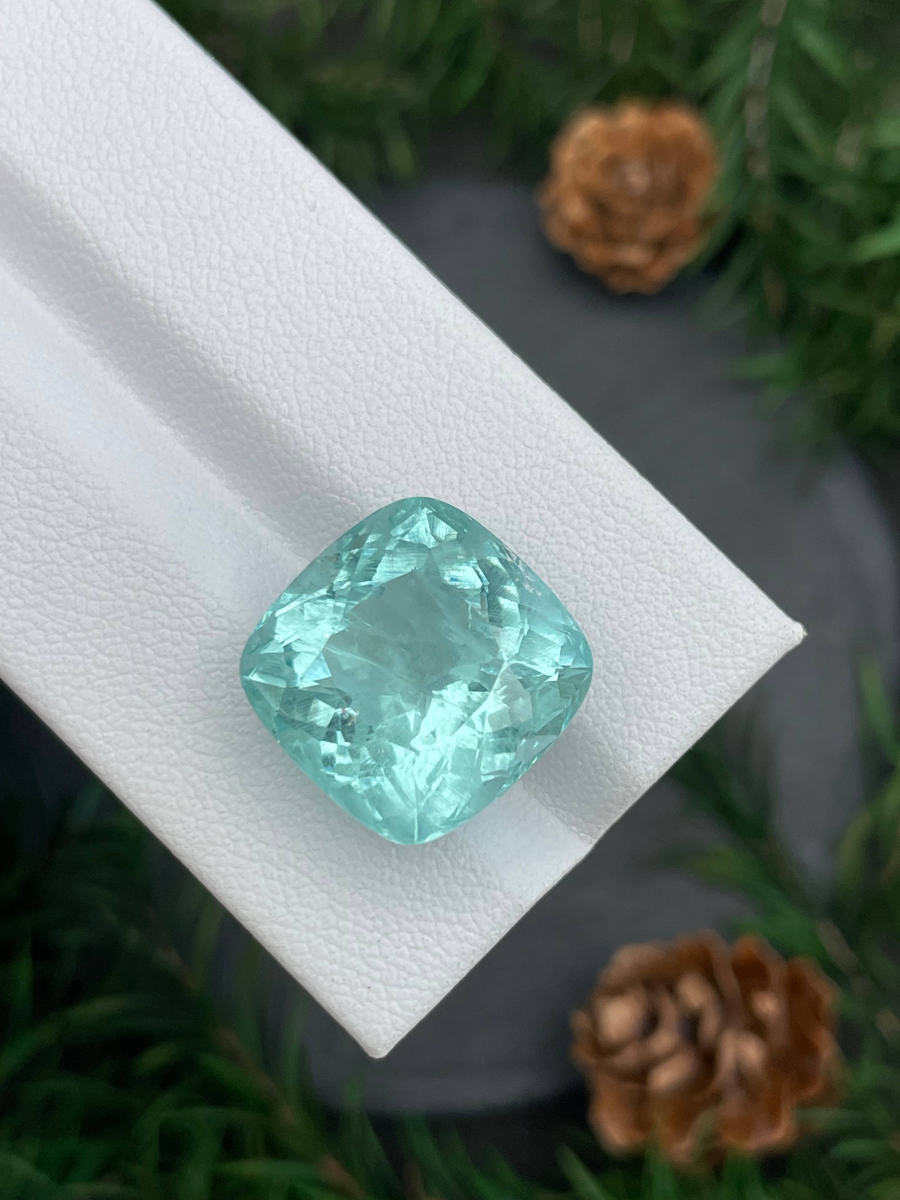 seafoam green aquamarine, 17.03ct cushion cut — view 5