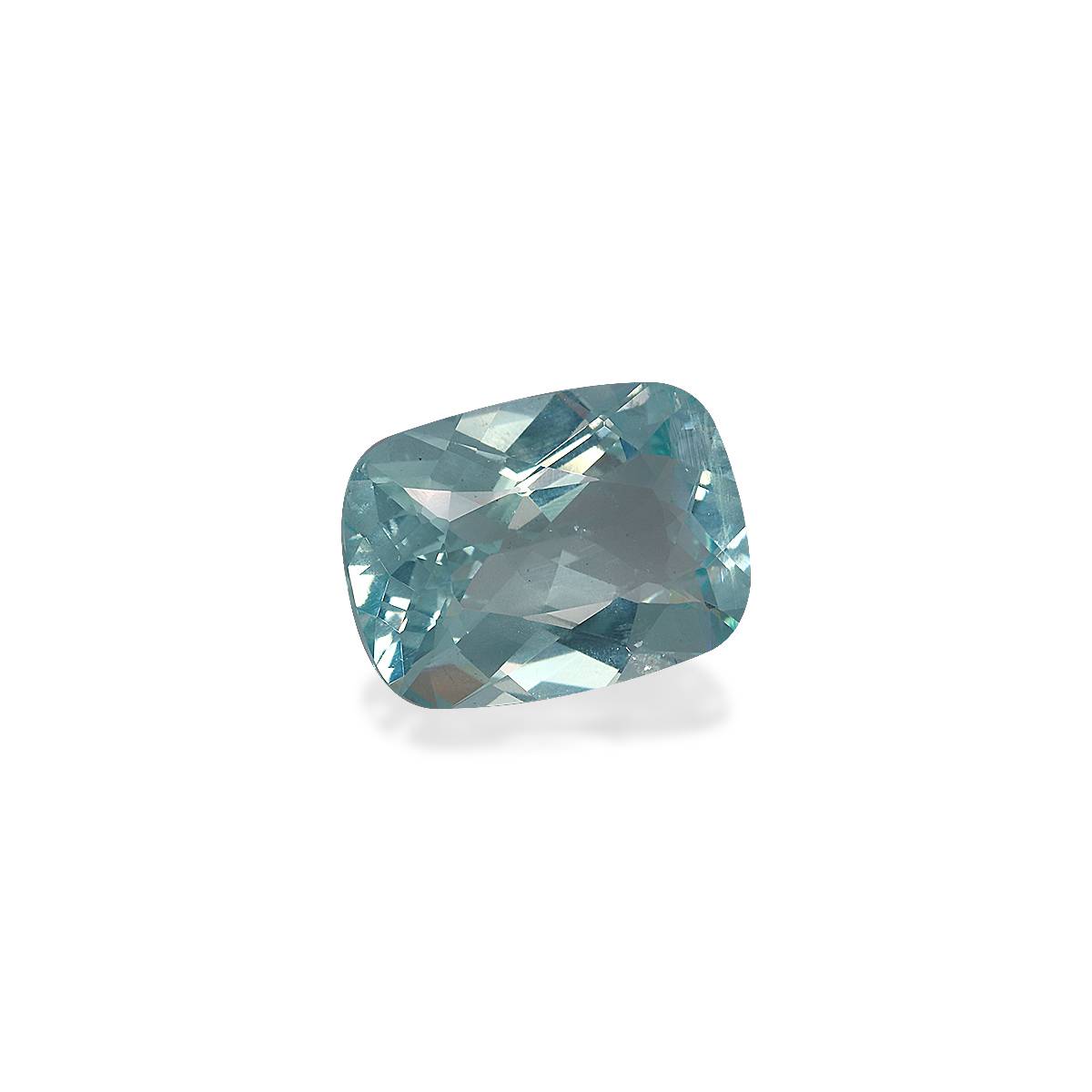 seafoam green aquamarine, 7.38ct cushion cut — view 3