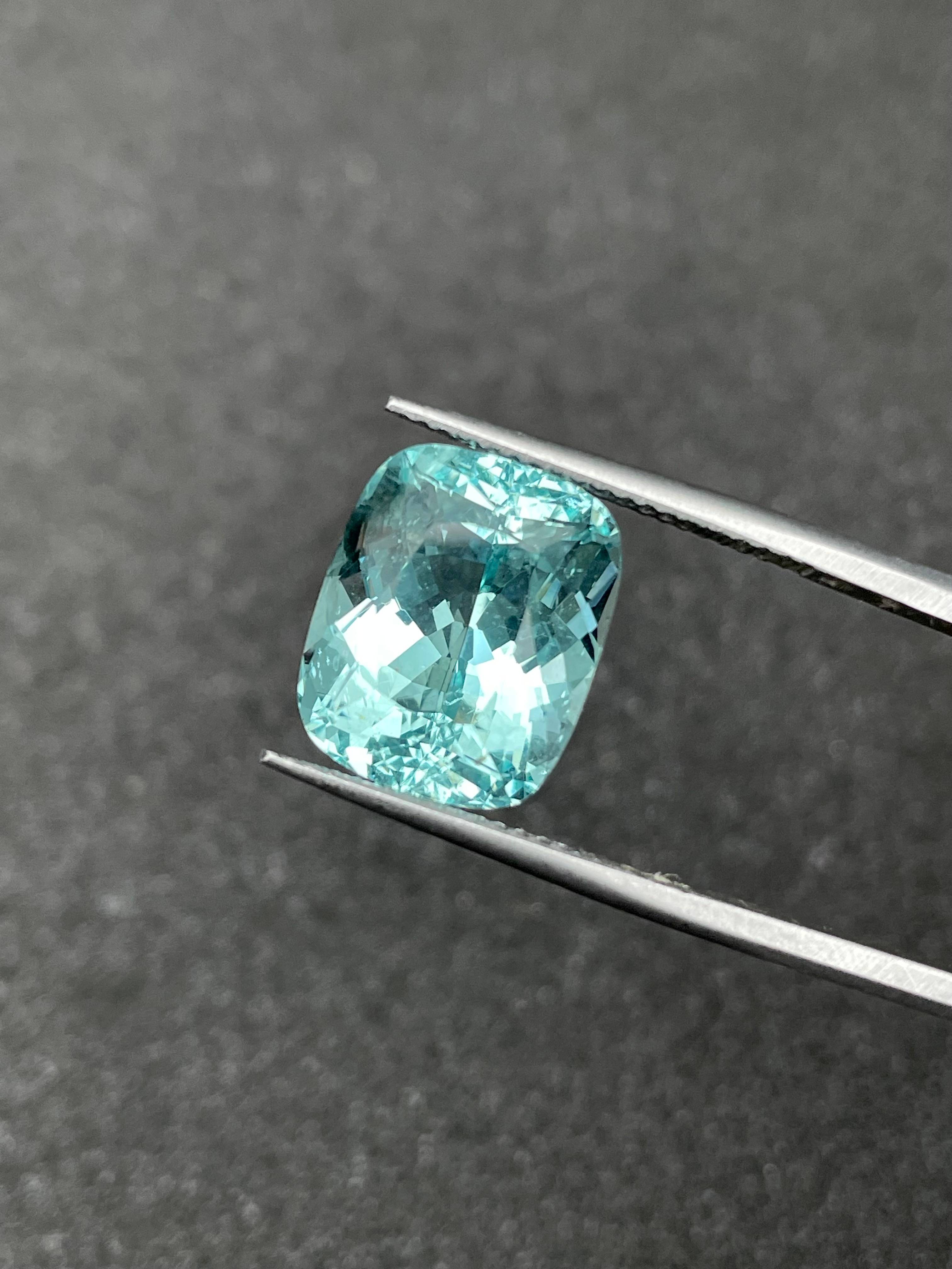seafoam green aquamarine, 9.88ct cushion cut — view 5