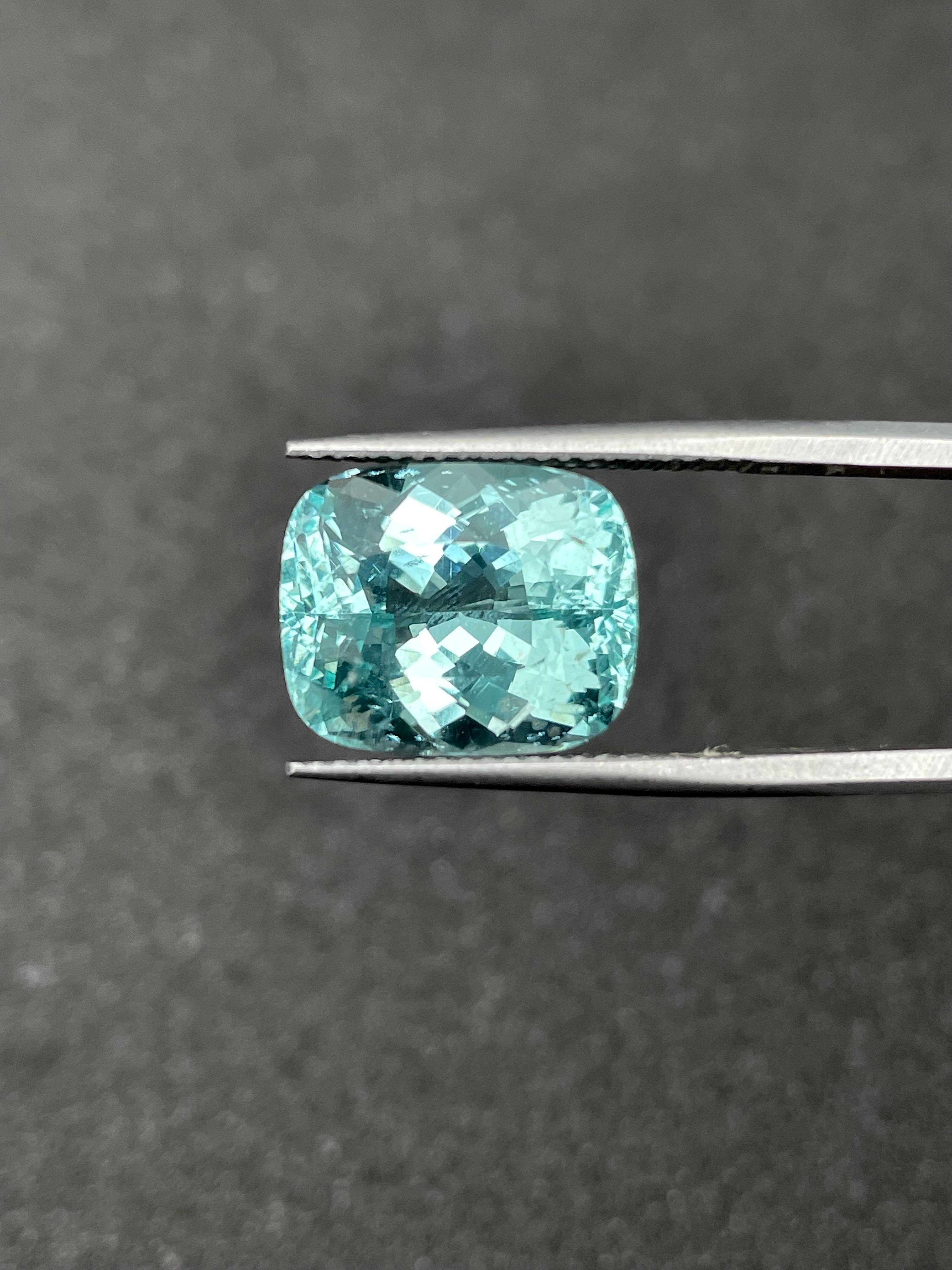 seafoam green aquamarine, 9.88ct cushion cut — view 6