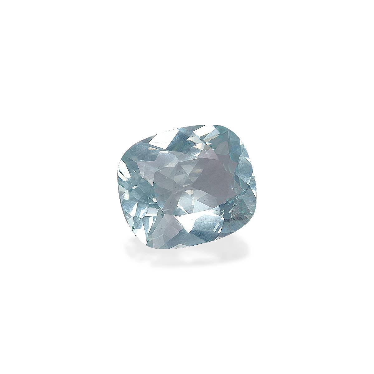 seafoam green aquamarine, 3.98ct cushion cut — view 3