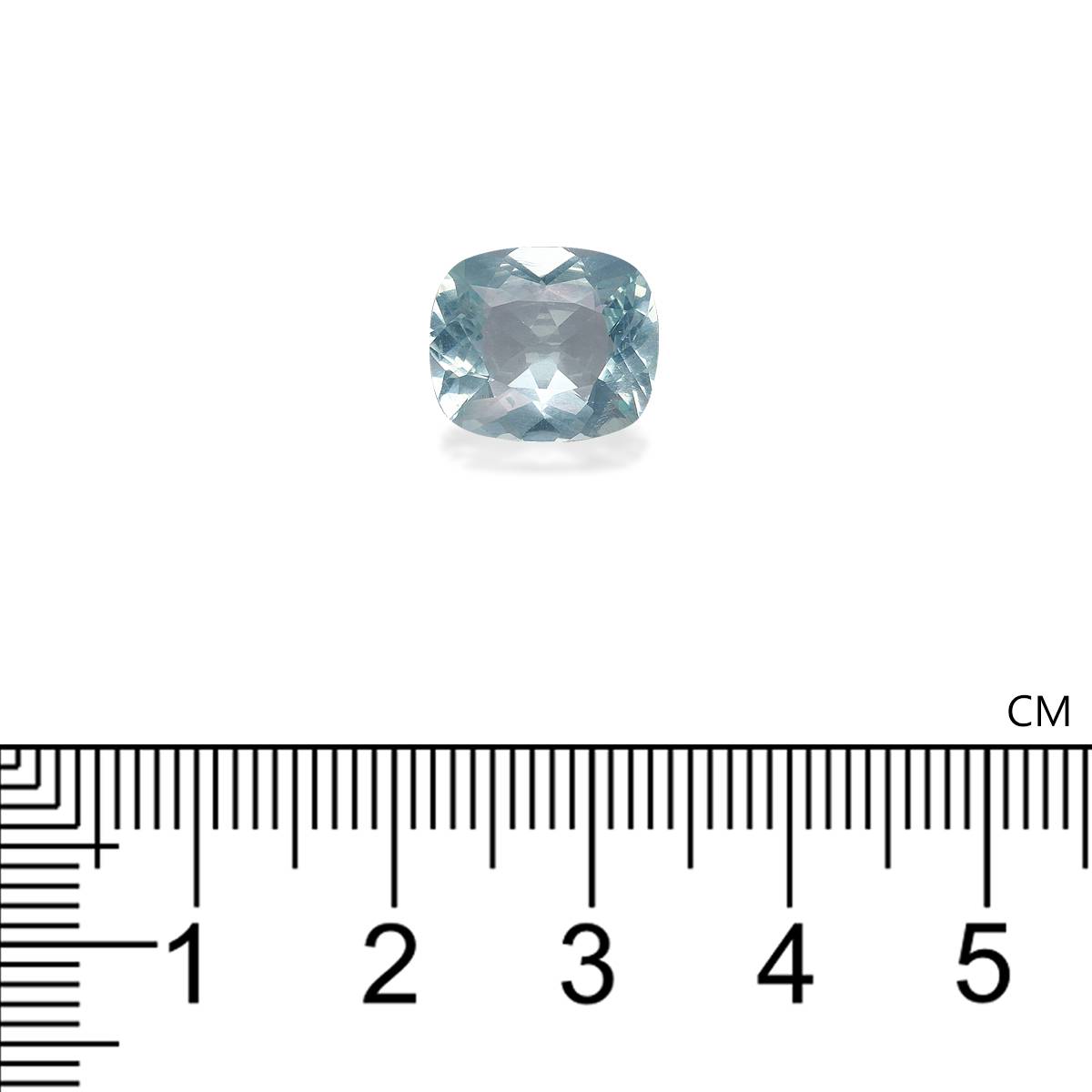 seafoam green aquamarine, 3.98ct cushion cut — view 4