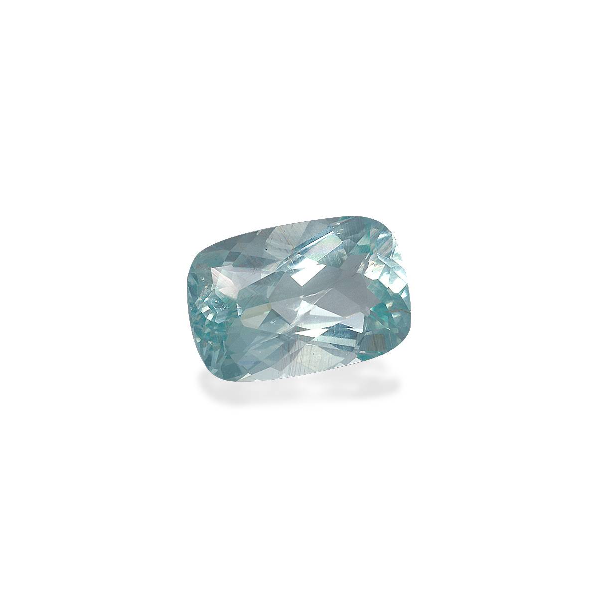 sky blue aquamarine, 3.64ct cushion cut — view 3