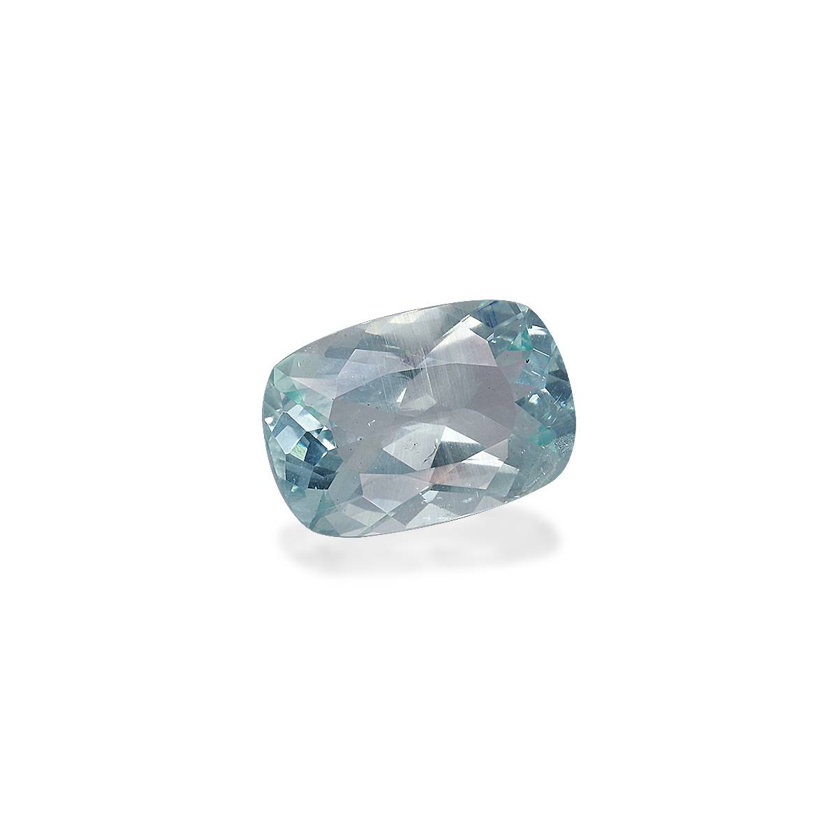 seafoam green aquamarine, 4.05ct cushion cut — view 3