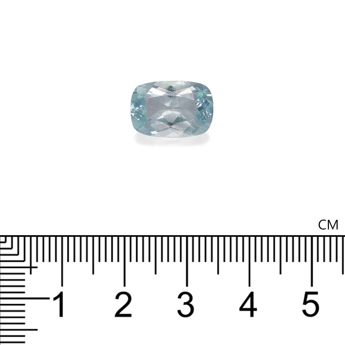 seafoam green aquamarine, 4.05ct cushion cut — view 4